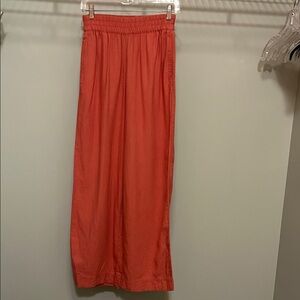 Old Navy High-Rise Wide-Leg, Elastic Waist, Linen Blend Pants in Coral